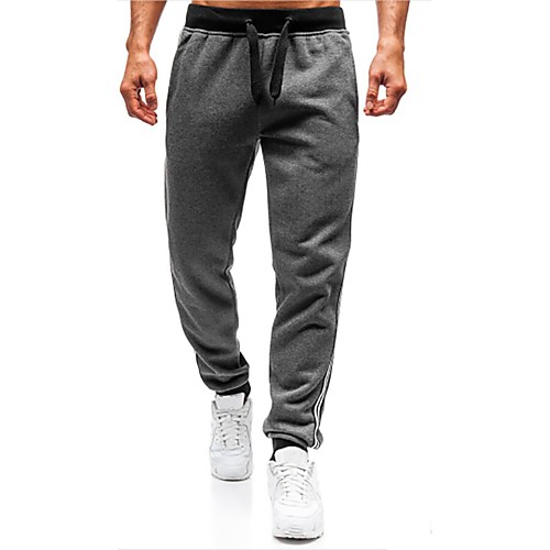 

Men's Sweatpants Pants Solid Colored Full Length Black Red Dark Gray