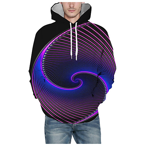 

Men's Pullover Hoodie Sweatshirt Print Graphic 3D Hooded Daily 3D Print Basic Hoodies Sweatshirts Long Sleeve Black
