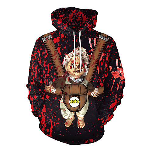 

Women's Pullover Hoodie Sweatshirt Print Oversized Daily Other Prints Halloween Hoodies Sweatshirts Red