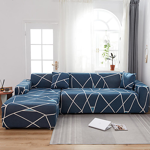 

Stretch Slipcover Sofa Cover Couch Cover Line Printed Sofa Cover Stretch Couch Cover Sofa Slipcovers for 1~4 Cushion Couch with One Free Pillow Case
