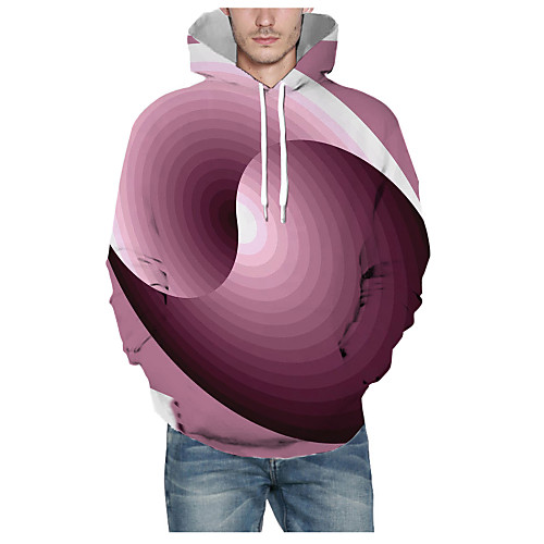 

Men's Pullover Hoodie Sweatshirt Print Graphic 3D Hooded Daily 3D Print Basic Hoodies Sweatshirts Long Sleeve Purple