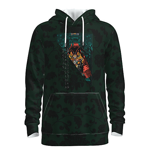 

Men's Pullover Hoodie Sweatshirt Graphic Tribal Hooded Weekend 3D Print Casual Streetwear Hoodies Sweatshirts Long Sleeve Army Green