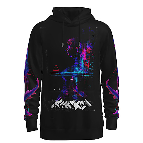 

Men's Pullover Hoodie Sweatshirt Graphic 3D Hooded Daily 3D Print Basic Hoodies Sweatshirts Long Sleeve Black