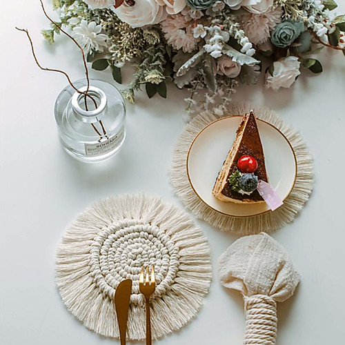 

Bohemian Linen Table Mat Insulated Eco-friendly Coasters
