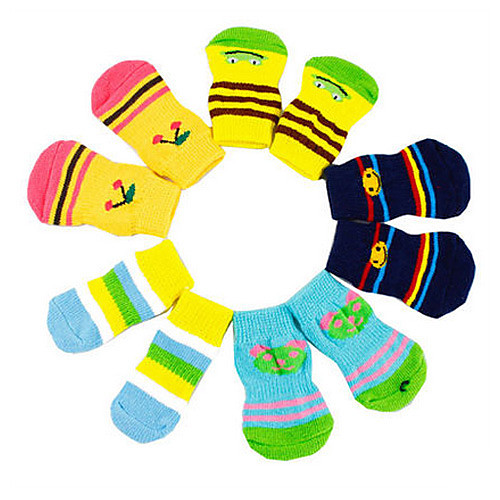 

Dog Socks Casual / Daily Keep Warm Color Block For Pets Cotton Random Color / Winter
