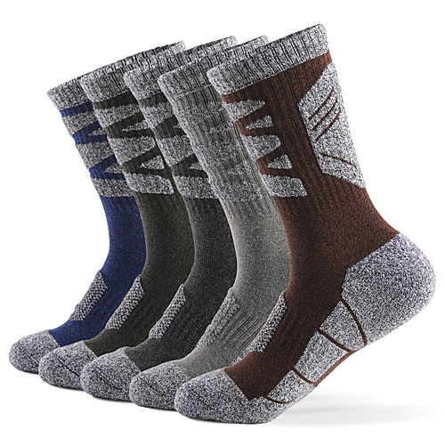 

Men's Running Socks Cycling Socks 3pcs Winter Outdoor Breathable Warm Moisture Wicking Comfortable Socks Wool Army Green Blue Light Gray for Skiing Hunting Fishing