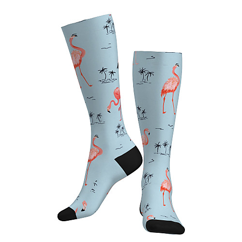 

Compression Socks Long Socks Over the Calf Socks Athletic Sports Socks Cycling Socks Women's Men's Bike / Cycling Breathable Soft Comfortable 1 Pair Flamingo Cotton Sky Blue S M L / Stretchy
