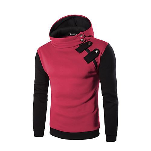 

Men's Hoodie Solid Colored Color Block Hooded Hat Simple Hoodies Sweatshirts Loose Light gray Black Dark Gray