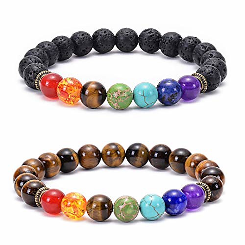 

lava rock chakra bracelet 8mm tiger eye bracelet stress relief yoga beads anxiety healing bracelet aromatherapy essential oil diffuser bracelet bangle
