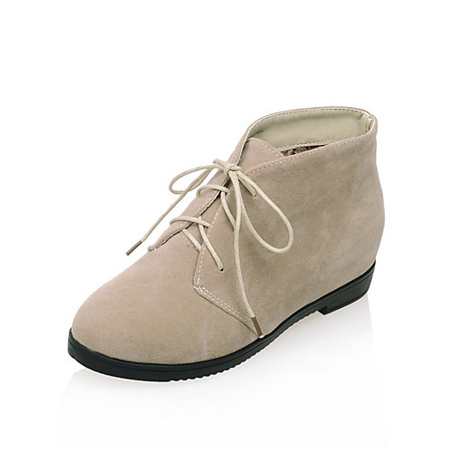 

Women's Boots Desert Boots Flat Heel Round Toe Booties Ankle Boots Basic Casual Daily Walking Shoes Suede Solid Colored Black Yellow Beige / Booties / Ankle Boots