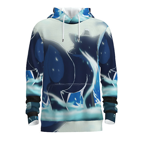 

Men's Pullover Hoodie Sweatshirt Graphic Animal Hooded Daily 3D Print Basic Hoodies Sweatshirts Long Sleeve Gray