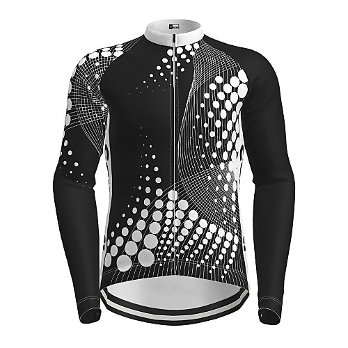 

21Grams Men's Long Sleeve Cycling Jersey Winter Polyester Black Novelty Bike Jersey Top Mountain Bike MTB Road Bike Cycling Quick Dry Sports Clothing Apparel / Micro-elastic / Athleisure
