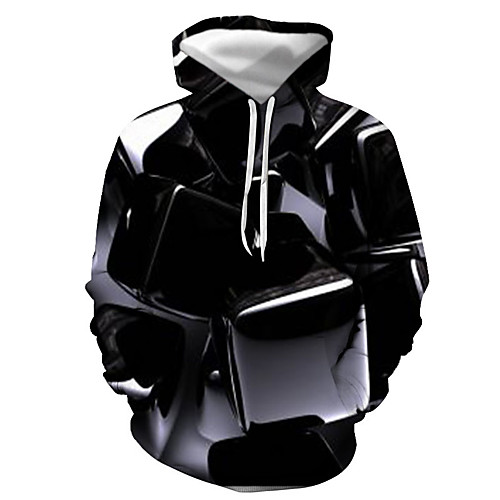 

Men's Pullover Hoodie Sweatshirt Graphic Hooded Daily Going out 3D Print Basic Casual Hoodies Sweatshirts Long Sleeve Black