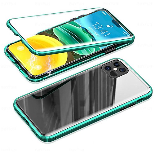 

Phone Case For Apple Full Body Case iPhone 12 Pro Max 11 SE 2020 X XR XS Max 8 7 6 Dustproof Mirror Ultra-thin Transparent Tempered Glass Metal