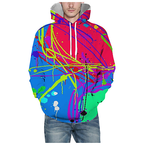 

Men's Pullover Hoodie Sweatshirt Graphic 3D Hooded Daily 3D Print Basic Hoodies Sweatshirts Long Sleeve Rainbow