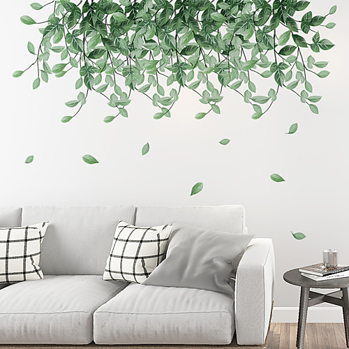 

Green Leaf Wall Stickers Falling Leaves Wall Stickers Decorative Wall Stickers PVC Home Decoration Wall Decal Wall Decoration 2pcs