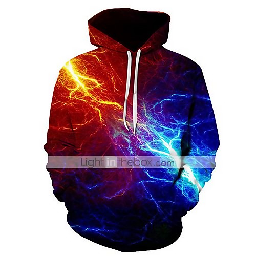 

Men's Plus Size Pullover Hoodie Sweatshirt Graphic Hooded Club Weekend 3D Print Party Casual Hoodies Sweatshirts Long Sleeve Rainbow