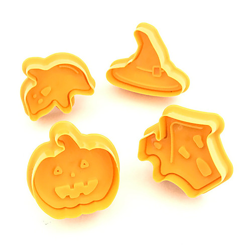 

Halloween Party Halloween Cookie Mold 4 Sticks 3D Cartoon Biscuit Mold DIY Halloween Fondant Cookie Mold