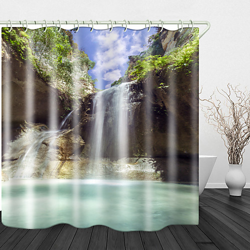 

Mountain Pond Print Waterproof Fabric Shower Curtain for Bathroom Home Decor Covered Bathtub Curtains Liner Includes with Hooks