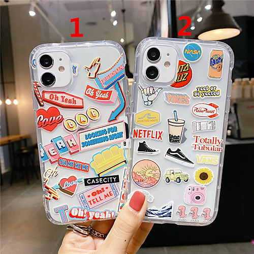 

Case For Apple Scene Map iPhone 12 11 Pro Max XS Max Cartoon Series Pattern TPU Material Transparent Air Pressure Drop Resistant Mobile Phone Case