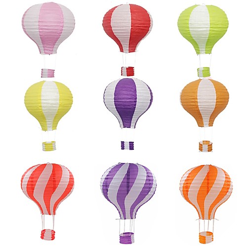 

9pcs Wedding Birthday Decor Hot Air Balloon Paper Lantern Christmas Festival Bar Decor Craft DIY Hanging Air Balloon Lantern Random Color