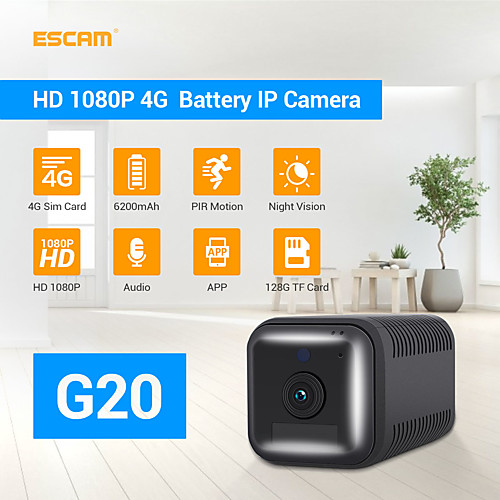 

ESCAM G20 1080P Full HD Rechargeable Battery PIR Alarm 4G Sim Camera