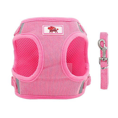 

Dog Cat Harness Leash Portable Vest Anti Lost Outdoor Solid Colored Polyester Husky Labrador Alaskan Malamute Golden Retriever Border Collie Shiba Inu Red Pink Dark Blue Coffee 1 set