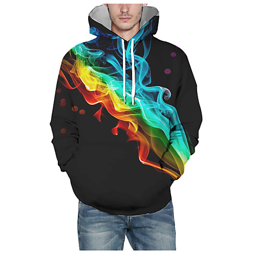 

Men's Pullover Hoodie Sweatshirt Graphic 3D Hooded Daily 3D Print Basic Hoodies Sweatshirts Long Sleeve Black