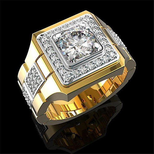 

Band Ring Cubic Zirconia Classic Gold Copper Imitation Diamond Flower Fashion 1pc 9 10 11 12 / Men's