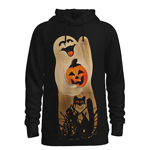 

Men's Pullover Hoodie Sweatshirt Graphic 3D Pumpkin Hooded Daily 3D Print Basic Halloween Hoodies Sweatshirts Long Sleeve Black