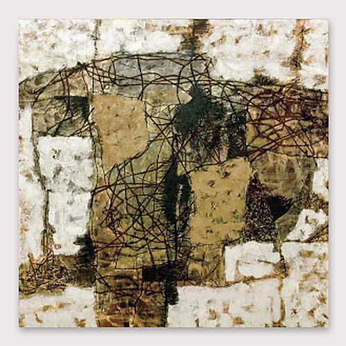 

Oil Painting Hand Painted Square Abstract Modern Stretched Canvas