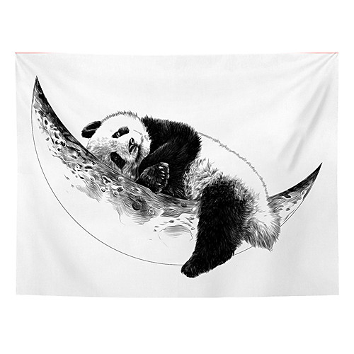 

Wall Tapestry Art Decor Blanket Curtain Picnic Tablecloth Hanging Home Bedroom Living Room Dorm Decoration Polyester Panda Hugging The Moon Views