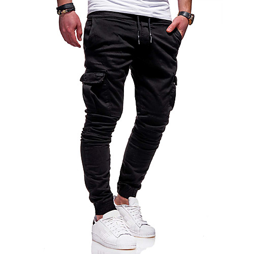 

Men's Tactical Cargo Pants Solid Colored Full Length Black Army Green Khaki Dark Gray Gray