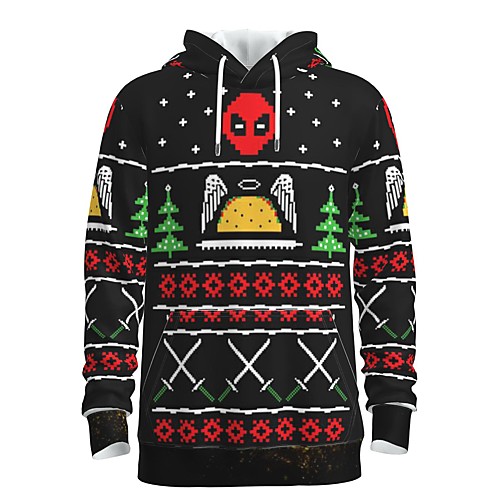 

Men's Pullover Hoodie Sweatshirt Graphic 3D Skull Hooded Daily 3D Print Basic Christmas Hoodies Sweatshirts Long Sleeve Black