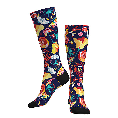 

Compression Socks Long Socks Over the Calf Socks Athletic Sports Socks Cycling Socks Women's Men's Bike / Cycling Breathable Soft Comfortable 1 Pair Floral Botanical Cotton Red S M L / Stretchy