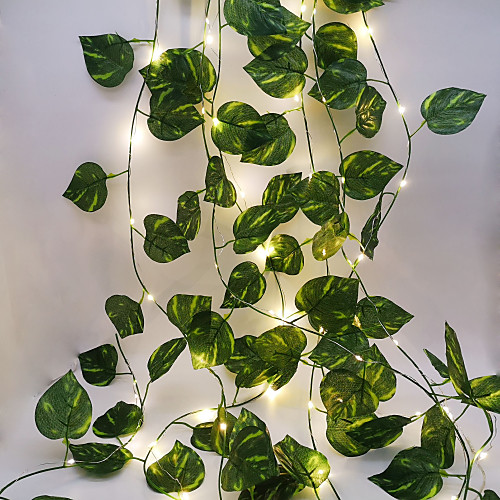 

Green Leaf Vine String Lights Outdoor Wedding Decoration 2.3M 30LEDs LED String Lights Fairy Lights Family Party Wedding Valentine's Day Patio Garden Decoration Lights