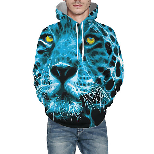 

Men's Pullover Hoodie Sweatshirt Graphic Animal Hooded Daily 3D Print Basic Hoodies Sweatshirts Long Sleeve Light Green