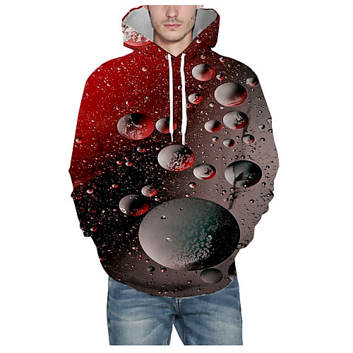 

Men's Pullover Hoodie Sweatshirt Print Graphic 3D Hooded Daily 3D Print Basic Hoodies Sweatshirts Long Sleeve Wine