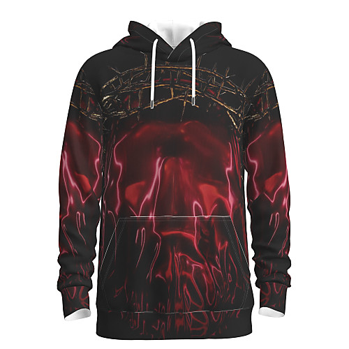 

Men's Pullover Hoodie Sweatshirt Graphic Skull Hooded Halloween Weekend 3D Print Casual Halloween Hoodies Sweatshirts Long Sleeve Black