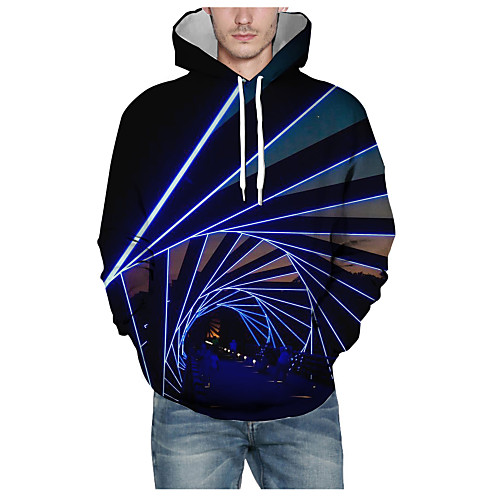 

Men's Pullover Hoodie Sweatshirt Print Graphic 3D Hooded Daily 3D Print Basic Hoodies Sweatshirts Long Sleeve Black