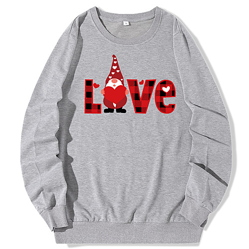 

Women's Pullover Sweatshirt Graphic Monograms Daily Other Prints Christmas Hoodies Sweatshirts Blue Yellow Blushing Pink