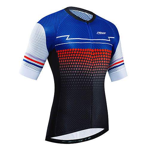 

21Grams Women's Short Sleeve Cycling Jersey Summer Black / Blue Bike Jersey Top Mountain Bike MTB Road Bike Cycling UV Resistant Quick Dry Breathable Sports Clothing Apparel / Stretchy / Race Fit
