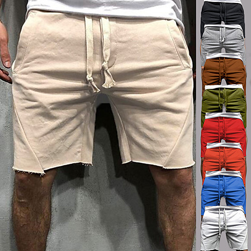 

Men's Running Shorts Sweatshorts Bermuda Shorts Sports & Outdoor Shorts Bottoms Drawstring Pocket Cotton Fitness Gym Workout Performance Running Jogging Breathable Soft Sport Solid Colored Black Grey
