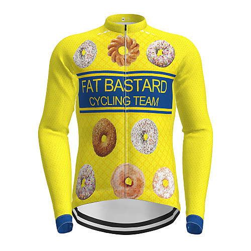 

21Grams Men's Long Sleeve Cycling Jersey Winter Polyester Yellow Novelty Bike Jersey Top Mountain Bike MTB Road Bike Cycling Quick Dry Sports Clothing Apparel / Micro-elastic / Athleisure