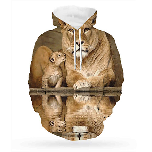 

Men's Pullover Hoodie Sweatshirt Graphic Animal Hooded Daily 3D Print Basic Hoodies Sweatshirts Long Sleeve Yellow