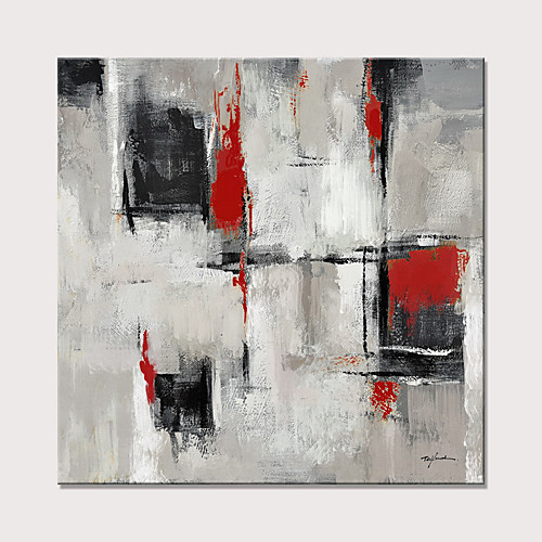 

Oil Painting Hand Painted Square Abstract Modern Rolled Canvas (No Frame)