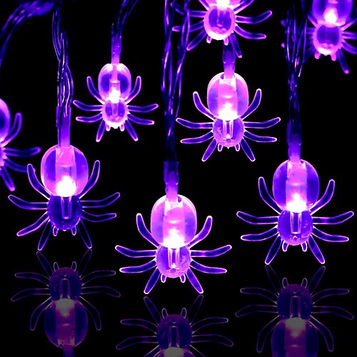 

Halloween Lights Spider String Lights 20 LED Purple Spiders 3m 9.8ft Halloween Ghost Festival Horror Light String Toys Decoration for Party Costumes