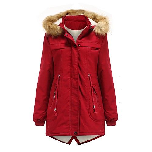 

Women's Padded Long Coat Loose Jacket Solid Colored Blue Blushing Pink