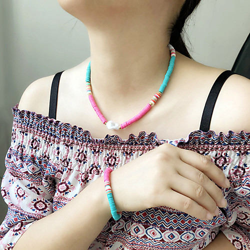 

Women's Jewelry Set Fancy Lucky Aquarius Blessed Luxury Unique Design Ethnic Colorful Boho Pearl Silicone Earrings Jewelry Rainbow For Street Gift Engagement Beach Festival 2pcs