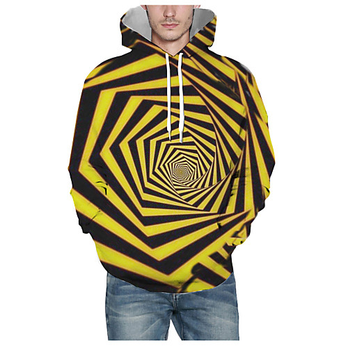 

Men's Pullover Hoodie Sweatshirt Print Graphic 3D Hooded Daily 3D Print Basic Hoodies Sweatshirts Long Sleeve Yellow